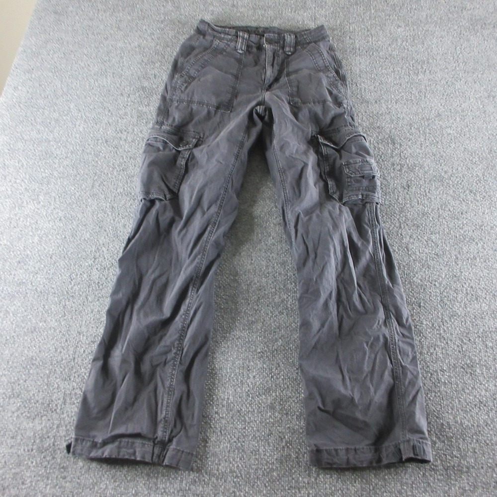 American Eagle Outfitters Pants Womens 000 Short Gray Baggy Jogger Cargo Stretch